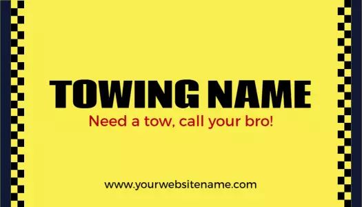 Bold Yellow Towing Service Safety First Visiting Card Template