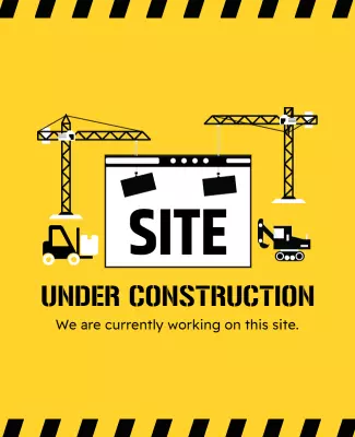 Bold Yellow Under Construction Signage Poster Template