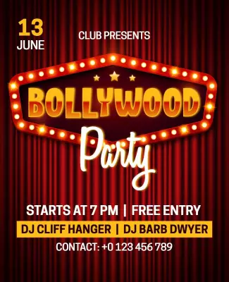 Bollywood Themed Club Party Flyer Template