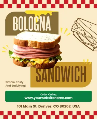 Bologna Sandwich Promotion Flyer Template