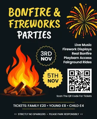 Bonfire Night and Fireworks Party Flyer Template