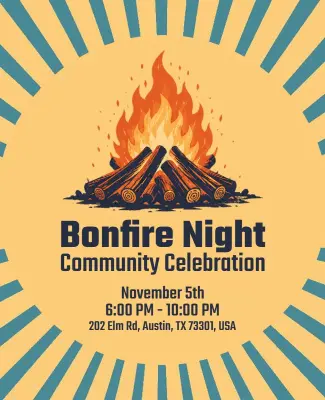 Bonfire Night Community Celebration Poster Template
