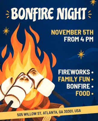 Bonfire Night Family Event Poster Template