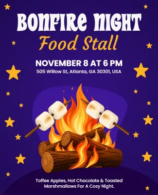 Bonfire Night Food Stall Poster Template