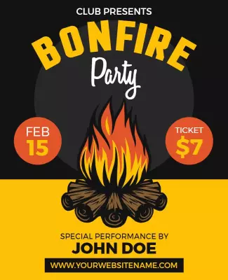 Bonfire Party Event Flyer Template
