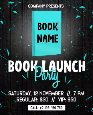 Book Launch Party Flyer Template