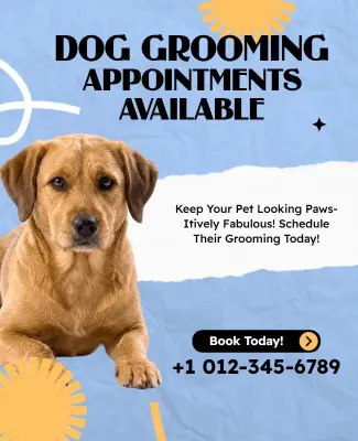 Book Your Dog Grooming Appointment Today Poster Template