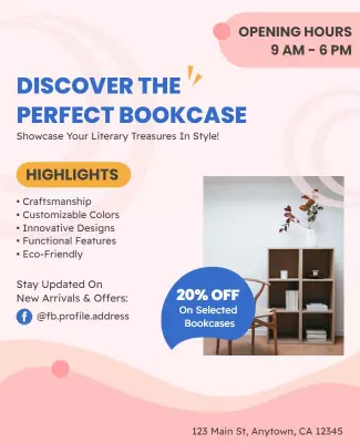 Bookcase Sale Highlights and Features Flyer Template