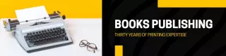 Books Publishing Expertise with Black and Yellow Design LinkedIn Banner Template