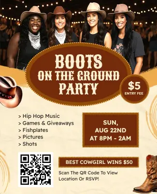 Boots on the Ground Party Announcement Flyer Template