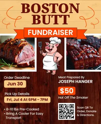 Boston Butt Fundraiser Event Flyer Template