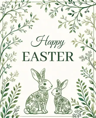 Botanical Easter Greeting Poster Template