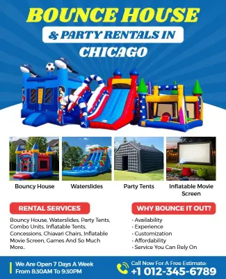 Bounce House and Party Rentals Flyer Template