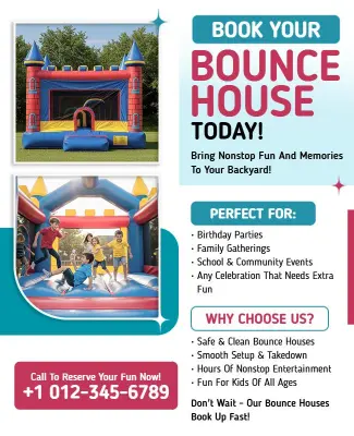 Bounce House Booking for Events Flyer Template