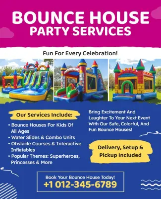 Bounce House Party Services Flyer Template