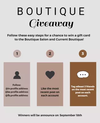 Boutique Salon Social Media Giveaway Flyer Template