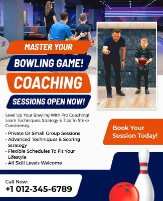 Bowling Coaching Session Promotional Flyer Template