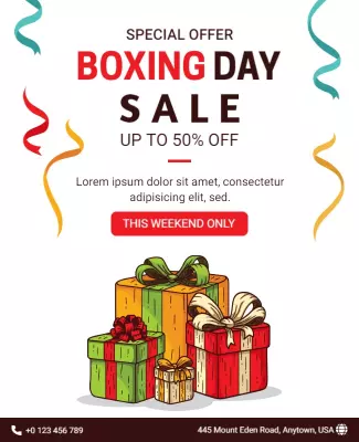 Boxing Day Gift Sale Event Flyer Template