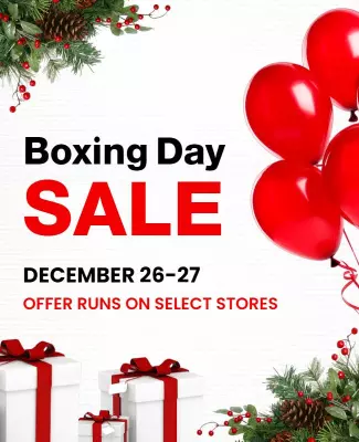 Festive Red Boxing Day Sale Announcement Flyer Template