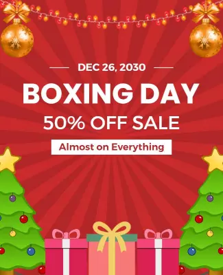 Boxing Day Holiday Sale Flyer Template