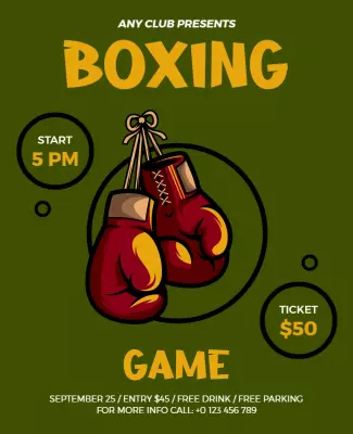 Boxing Event Promotional Flyer Template