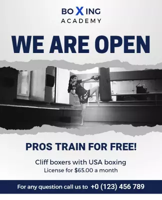 Boxing Training Academy Promotion Flyer Template