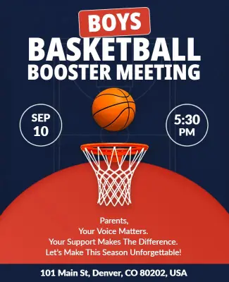 Boys Basketball Booster Meeting Flyer Template