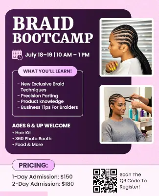 Braid Bootcamp Educational Flyer Template