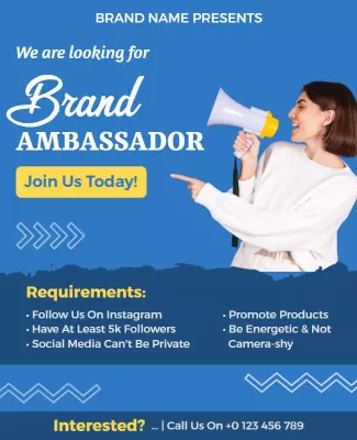 Brand Ambassador Announcement Flyer Template