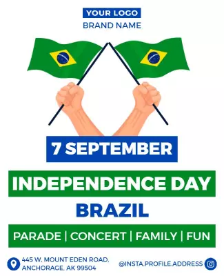 Colorful Brazilian Independence Day Celebration Flyer Template