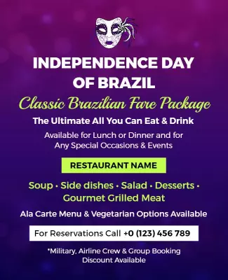 Brazilian Independence Day Restaurant Event Flyer Template