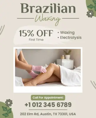 Brazilian Waxing Service Promotional Flyer Template