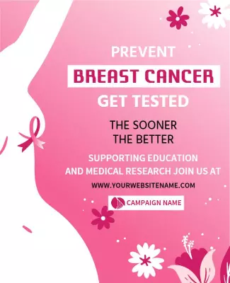 Awareness Pink Breast Cancer Prevention Campaign Flyer Template