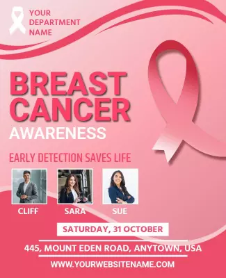 Breast Cancer Awareness Event Flyer Template