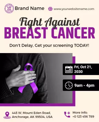 Breast Cancer Awareness Screening Flyer Template