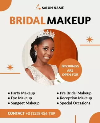Bridal Makeup Services Promotional Flyer Template
