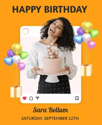 Bright and Cheerful Birthday Celebration Poster Template