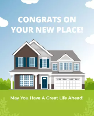 Bright and Cheerful Home Sweet Home Announcement Poster Template