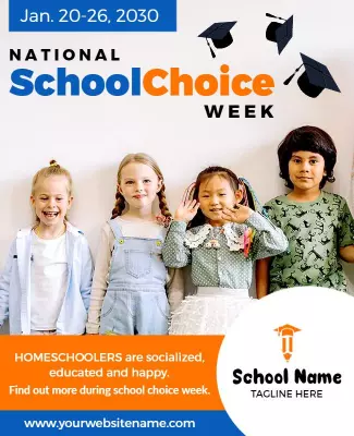 Bright and Cheerful School Choice Week Celebration Poster Template