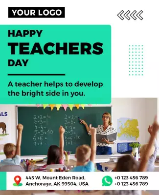 Bright and Colorful Teachers Day Celebration Poster Template