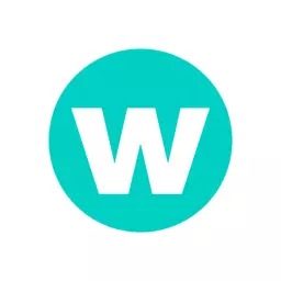 Bright Aqua Circle Featuring Bold W Letter for Alphabet Logo Template