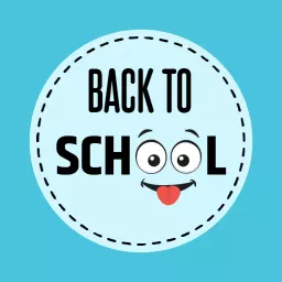 Bright Blue and Fun Design for Back to School Logo Template
