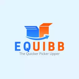Bright Blue and Orange Company Logo for Efficient Services Logo Template