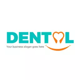 Bright Blue and Orange Design Signifying Dental Health Logo Template