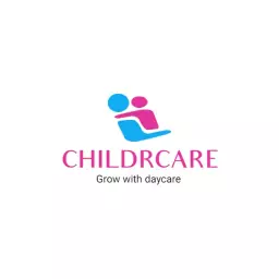 Bright Blue and Pink Design for Childcare Center Logo Template