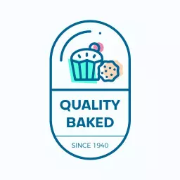 Bright Blue and White Bakery Logo Showcasing Quality Baked Goods Logo Template