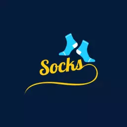 Bright Blue and Yellow Fun Sock Design for Everyday Use Logo Template