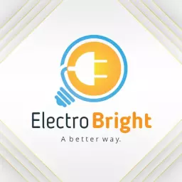 Bright Blue and Yellow Light Bulb Design for Electronics Logo Template