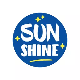 Bright Blue and Yellow Sunshine Theme Logo Template
