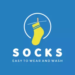 Bright Blue Background Featuring Easy Wear Socks Logo Template